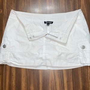 White cargo mini skirt